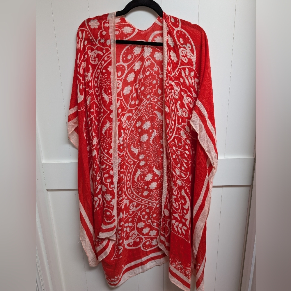 Lovestitch Red and White Kimono Top